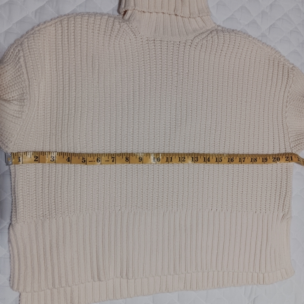 Madewell Cream Wide Rib Turtleneck Sweater Size XS - Picture 9 of 13